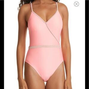 Lemlem Lena Ballet One Piece Swimsuit coral M